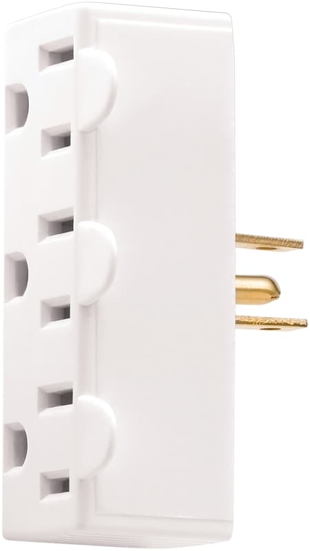 Eaton Cooper Wiring 1147W-BOX Outlet Adapter, 2 -Pole, 15 A, 125 V, 3 -Outlet, NEMA: NEMA 5-15R – image 2