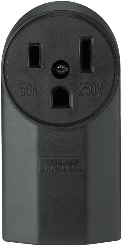 Eaton Cooper Wiring WD1252 Power Receptacle, 50 A, Black – image 2