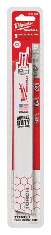 Milwaukee 48-00-5788 Reciprocating Saw Blade, 1 in W, 9 in L, 18 TPI – image 1