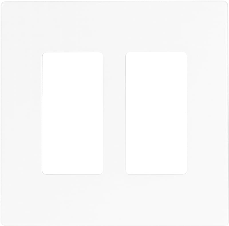 Arrow Hart PJS262W Wallplate, 4-7/8 in L, 4.94 in W, 2-Gang, Polycarbonate, White, High-Gloss – image 1
