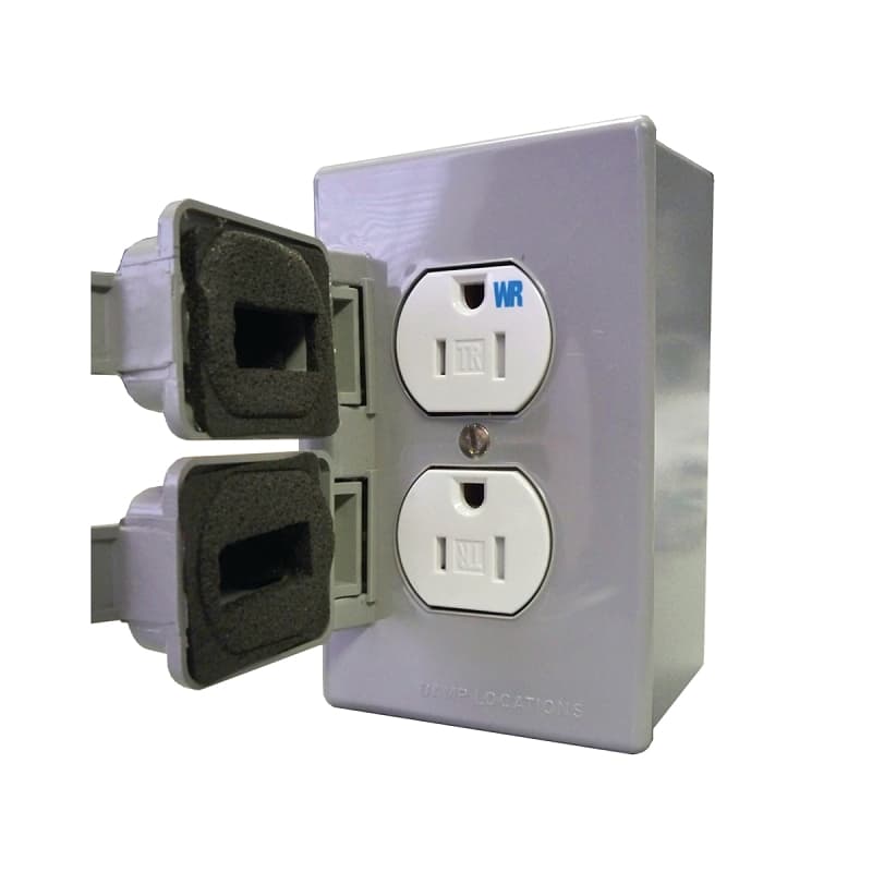 Eaton Cooper Wiring S1984TWR-GY Weatherproof Receptacle Kit, 15 A, 125 V, 2 -Gang, Gray – image 1