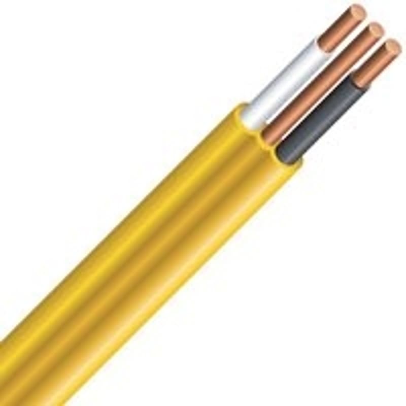 Romex 47175530 Building Wire, Yellow Sheath, 12 AWG Wire, 2-Conductor, 30 m L, Copper Conductor, PVC Insulation – image 1