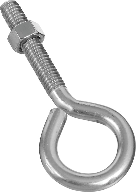 National Hardware N221-648 Eye Bolt, 3/8-16 Thread, 2 in L Thread, 1 in ID Dia Eye, 2.35 in L Shank, 160 lb Working Load – image 1