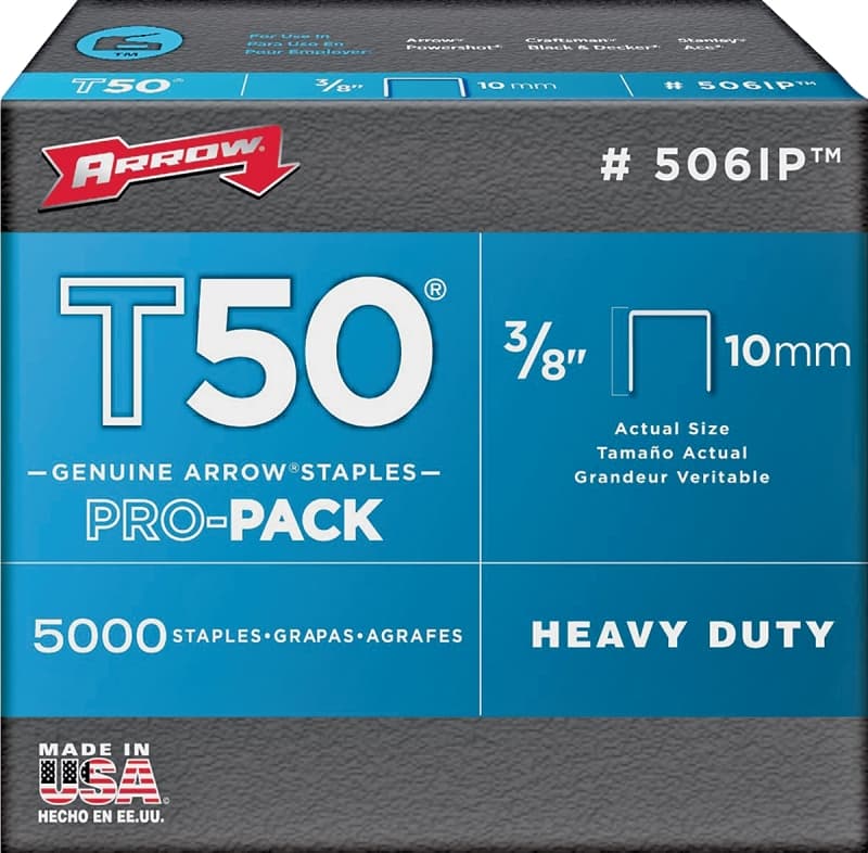 Arrow T50 Series 506IP Staple, 3/8 in W Crown, 3/8 in L Leg – image 1