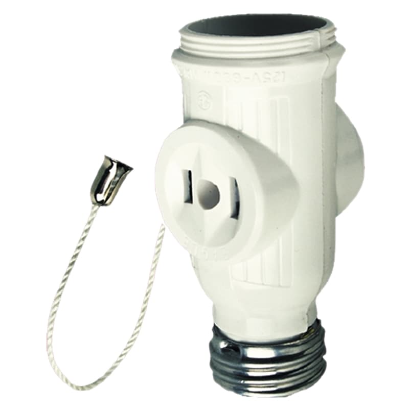 Arrow Hart 718-3W-SP Lamp Holder Adapter, 660 W, 3-Outlet, Light Almond – image 1