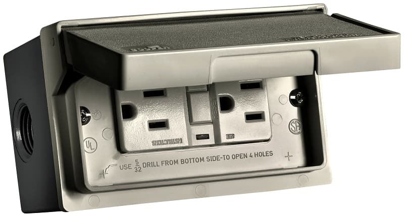 Eaton Cooper Wiring S646TWRS-GY Weatherproof Receptacle Kit, 15 A, 125 V, 1 -Gang, Gray – image 1