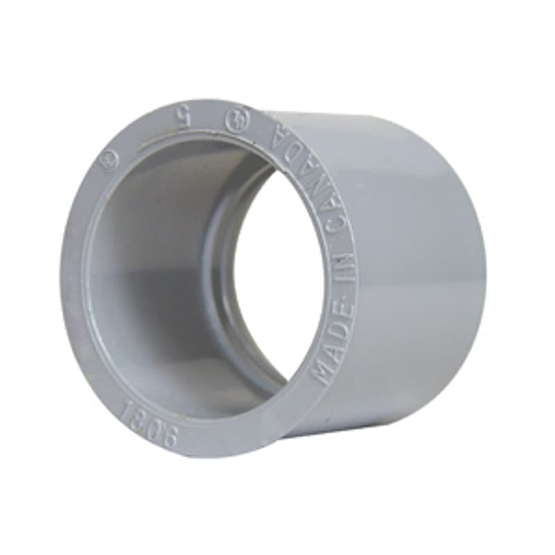 IPEX 078355 Reducer Bushing, 1 x 3/4 in Slip, 1.05 in ID x 1.305 in OD Dia, 0.81 in L, PVC, Gray – image 1