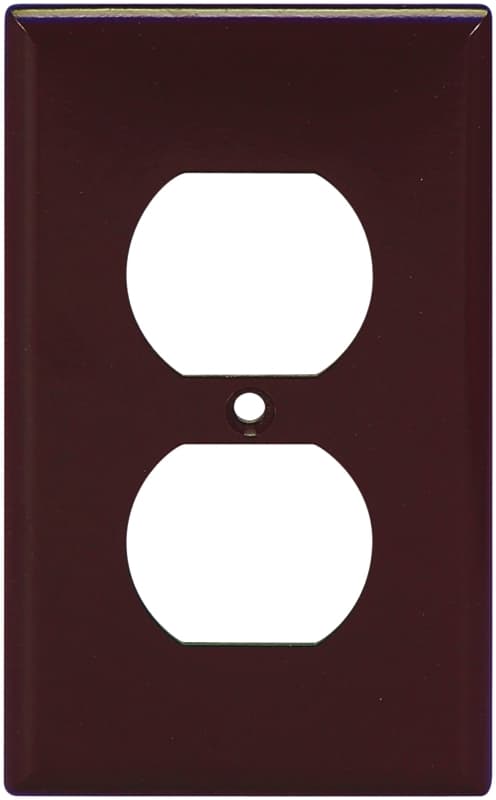 Eaton Wiring Devices 2132B-BOX Receptacle Wallplate, 4-1/2 in L, 2-3/4 in W, 1 -Gang, Thermoset, Brown, High-Gloss – image 2