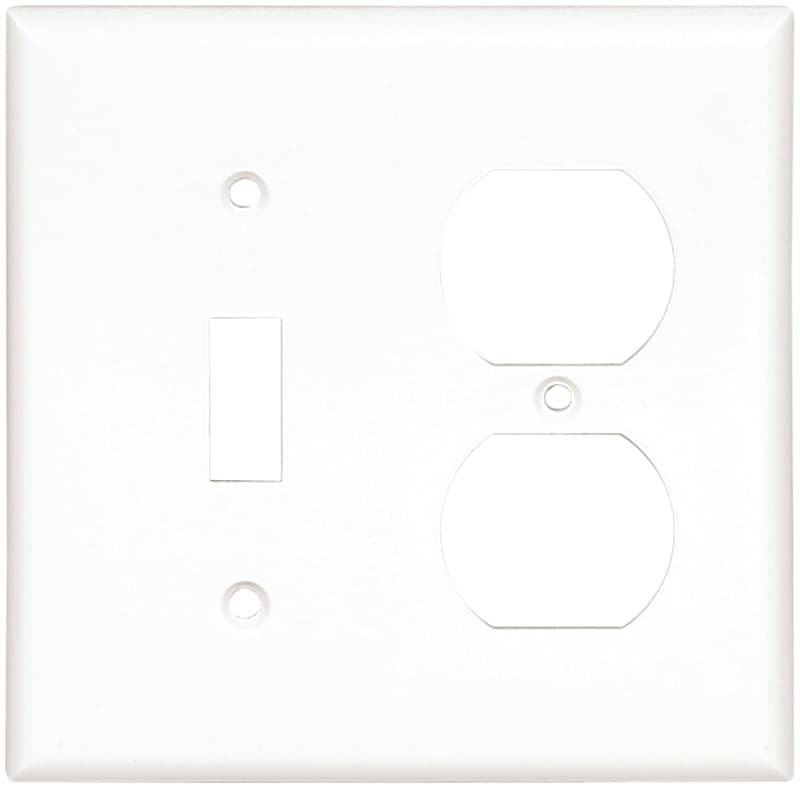 Eaton Cooper Wiring 2138W-BOX Combination Wallplate, 4-1/2 in L, 4.56 in W, 2 -Gang, Thermoset, White, High-Gloss – image 2