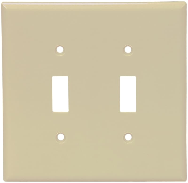 Eaton Wiring Devices 2139V-BOX Wallplate, 4-1/2 in L, 4-9/16 in W, 2 -Gang, Thermoset, Ivory, High-Gloss – image 2
