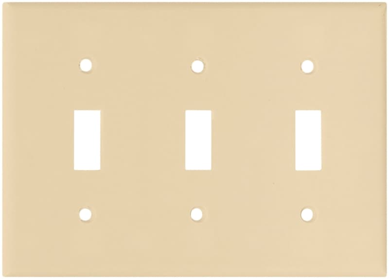 Eaton Wiring Devices 2141V-BOX Wallplate, 4-1/2 in L, 6.37 in W, 3 -Gang, Thermoset, Ivory, High-Gloss – image 2
