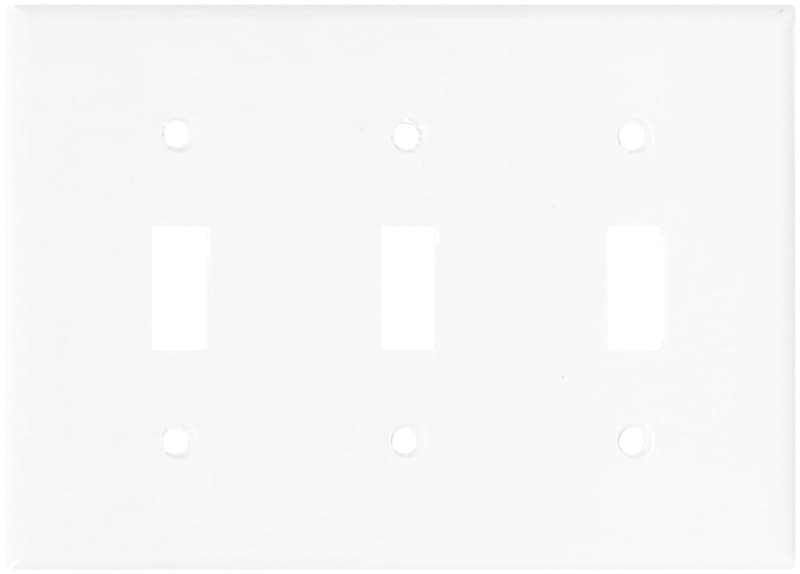 Eaton Wiring Devices 2141W-BOX Wallplate, 4-1/2 in L, 6-3/8 in W, 3 -Gang, Thermoset, White, High-Gloss – image 2