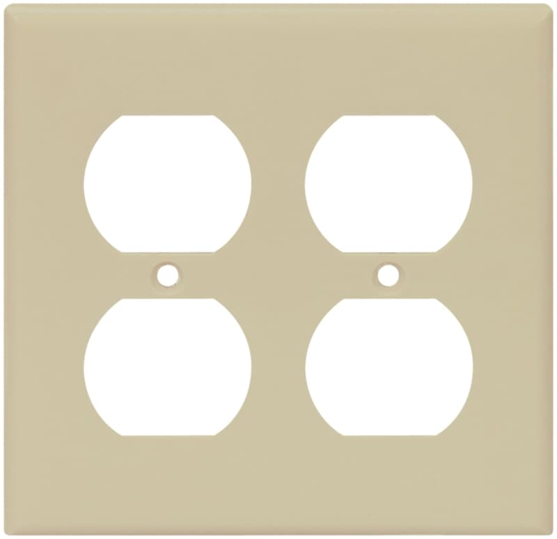 Eaton Wiring Devices 2150V-BOX Receptacle Wallplate, 4-1/2 in L, 4-9/16 in W, 2 -Gang, Thermoset, Ivory – image 2
