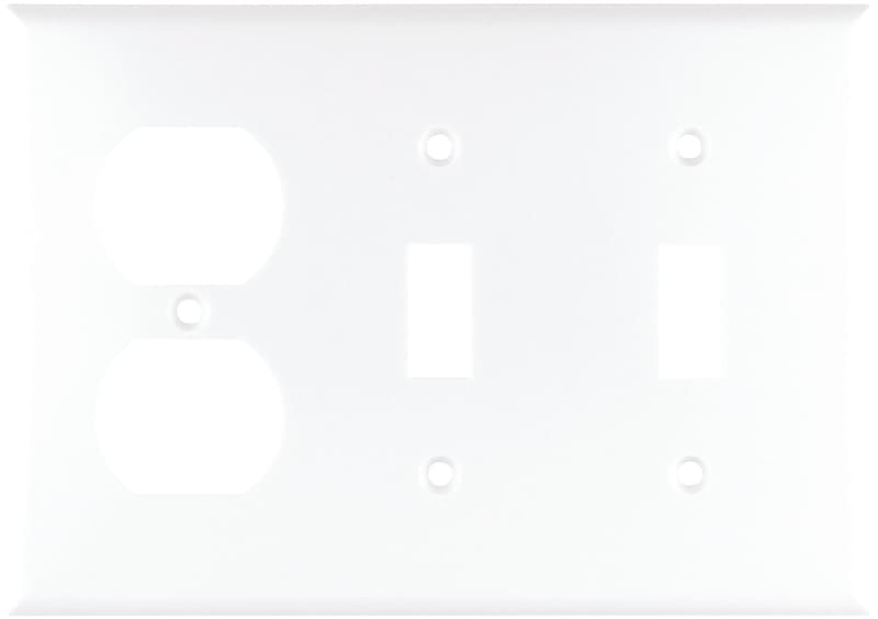 Eaton Wiring Devices 2158W-BOX Combination Wallplate, 4-1/2 in L, 6-3/8 in W, 3 -Gang, Thermoset, White – image 2