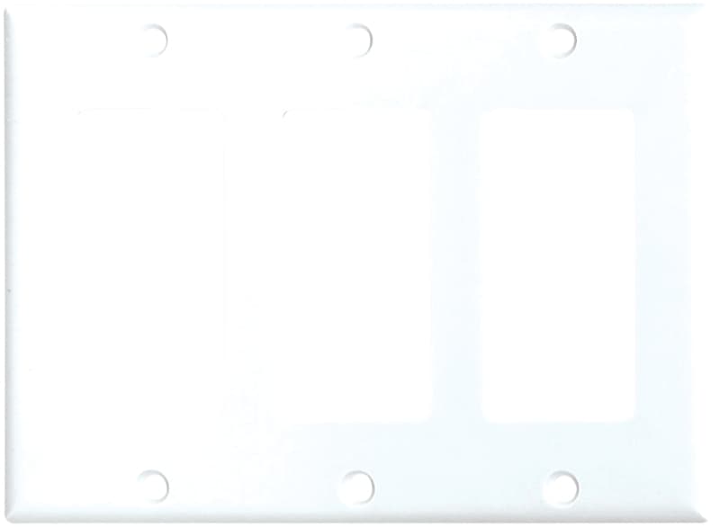 EATON 2163W-BOX Wallplate, 4-1/2 in L, 3-3/8 in W, 3 -Gang, Thermoset, White, High-Gloss – image 2