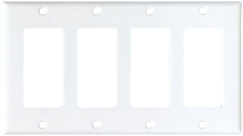 Eaton Cooper Wiring 2164W-BOX Wallplate, 4-1/2 in L, 8.19 in W, 4 -Gang, Thermoset, White, High-Gloss – image 2