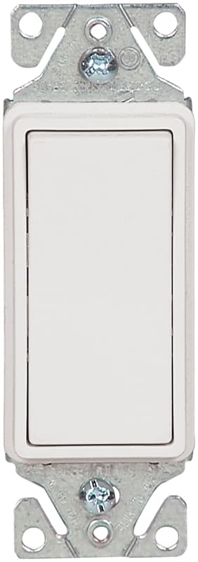 Eaton Wiring Devices 7500 7503W-C Rocker Switch, 15 A, 120/277 V, 3-Way, Lead Wire Terminal, White – image 1