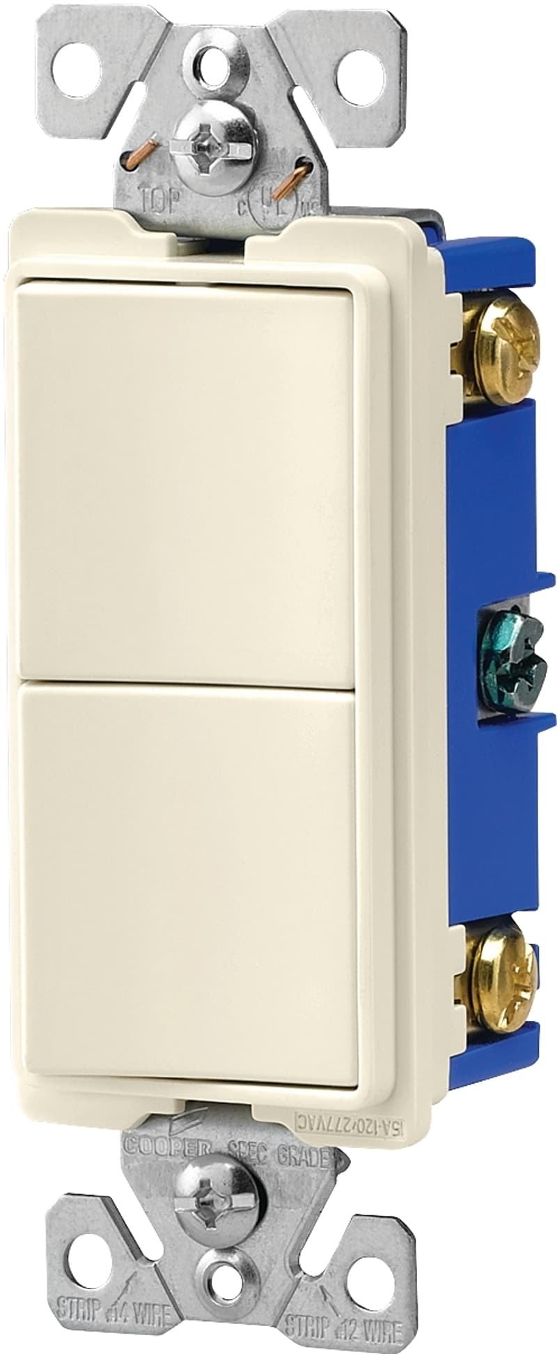 Eaton Wiring Devices 7700 7728W-SP Combination Switch, 15 A, 120/277 V, SPST, Lead Wire Terminal, White – image 2