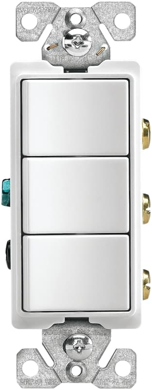 Eaton Wiring Devices 7700 Series 7729W-BOX Combination Switch, 120/277 V, Strap Mounting, Thermoplastic, White – image 2