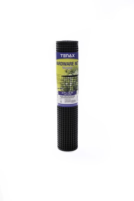 Tenax 711391 Hardware Net, 15 ft L, Quadrangular Mesh, 1/2 x 1/2 in Mesh, Polyethylene, Black – image 1