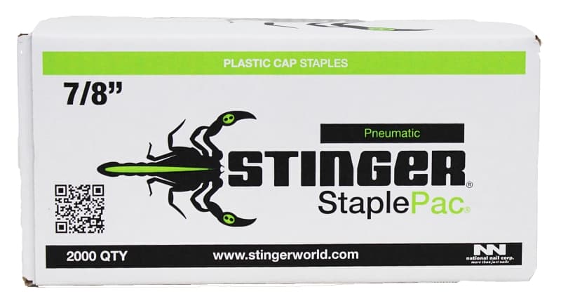 Stinger 136044 Cap Staple, 7/16 in W Crown, 7/8 in L Leg, 18 Gauge, Carbon Steel, Electro-Galvanized – image 1