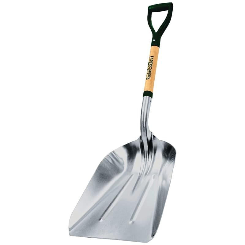 Landscapers Select 34605 Scoop Shovel, Aluminum Blade, Wood Handle, D-Shaped Handle – image 1
