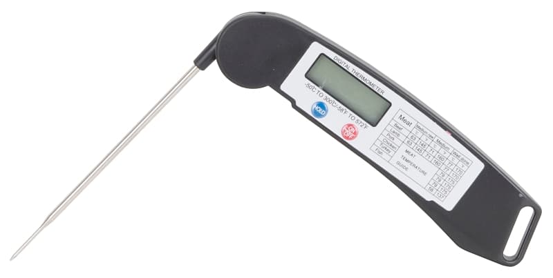 Omaha BBQ-37248 Thermometer, 1/8 in W Blade, Stainless Steel Blade, Plastic case, Stainless Steel Probe Needle, 6 in OAL – image 1