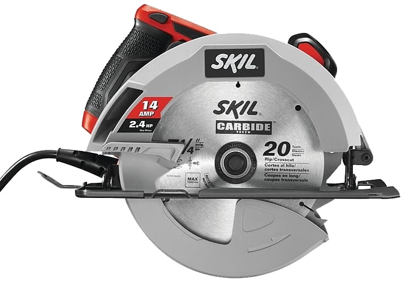 Skil 5180-01 Circular Saw, 14 A, 7-1/4 in Dia Blade, 5/8 in Arbor, 1.93 in at 45 deg, 2.43 in at 90 deg D Cutting – image 1