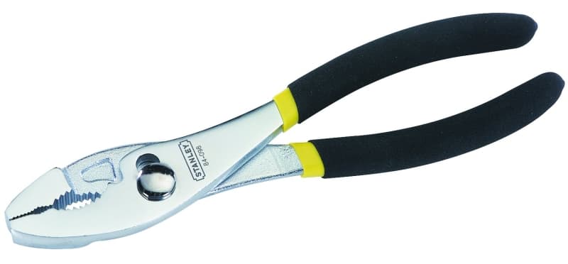 STANLEY 84-098 Slip Joint Plier, 8 in OAL, 11/16 in Jaw Opening, Cushion-Grip Handle, 1-3/8 in L Jaw – image 1