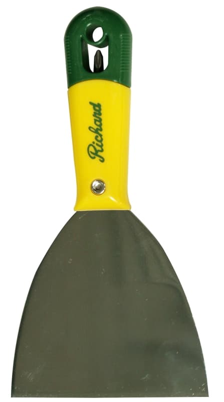 Hyde Richard Series 01214 Putty Knife, 4 in L Blade, Carbon Steel Blade, Half Tang Blade, Polypropylene Handle – image 1