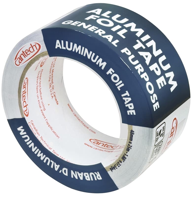 Cantech 390-25 Foil Tape, 27.34 yd L, 1.88 in W, Silver – image 1