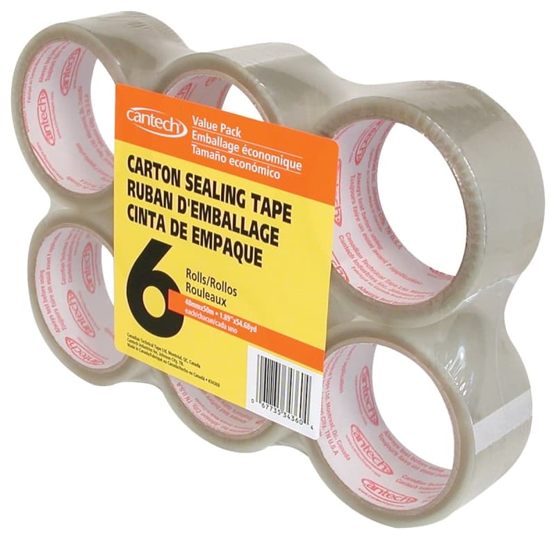 Cantech 34360 Sealing Tape, 50 m L, 48 mm W, Clear – image 1