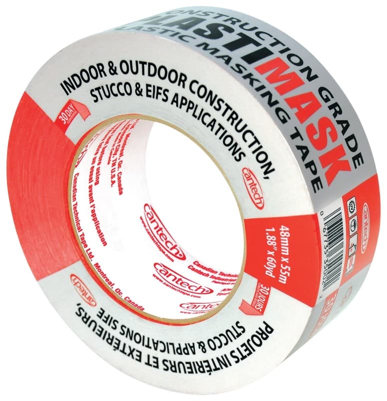 Cantech 35002 Masking Tape, 55 m L, 48 mm W, Polyethylene Backing, Red – image 1