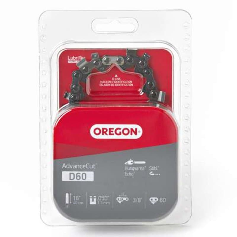Oregon D60 Chainsaw Chain, 16 in L Bar, 0.05 Gauge, 3/8 in TPI/Pitch, 60-Link – image 1