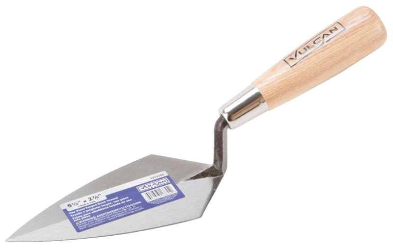 Vulcan 16655 Brick Trowel, 5.5 in L Blade, 2.875 in W Blade, HCS Blade, Hardwood Handle – image 1