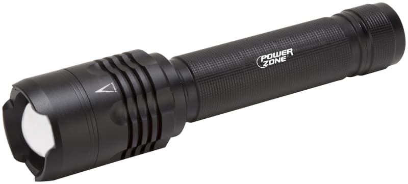 PowerZone 12139 Tactical Flashlight, AA Battery, LED Lamp, 2000 Lumens, 180 m Beam Distance, 8 hrs Run Time, Black – image 1