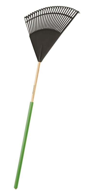Landscapers Select 34586 Lawn/Leaf Rake, Poly Tine, 26-Tine, Wood Handle, 48 in L Handle – image 1