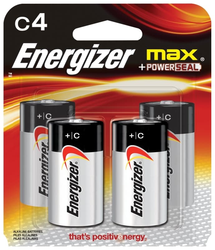 Energizer E93BP-4 Battery, 1.5 V Battery, 8 Ah, C Battery, Alkaline, Manganese Dioxide, Zinc, Rechargeable – image 1