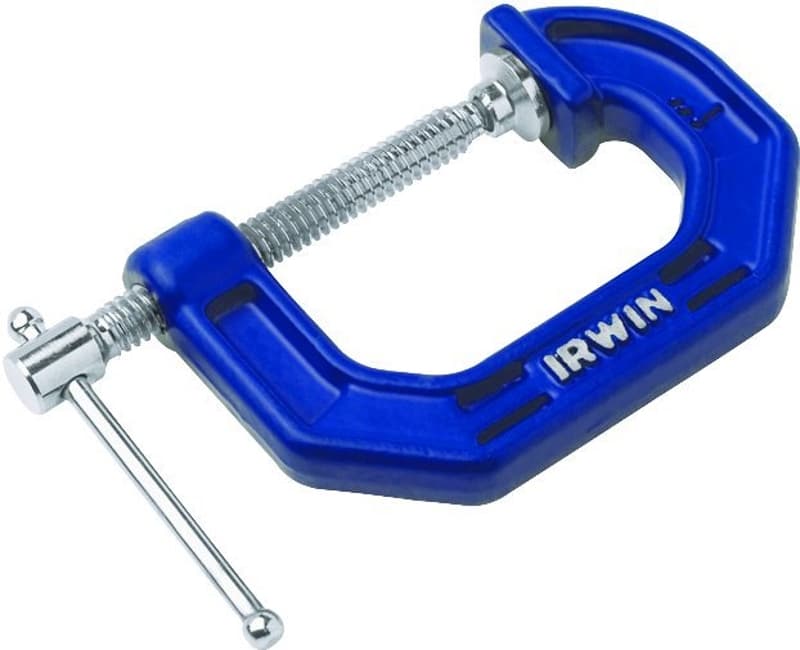 Irwin 225103ZR C-Clamp, 3 in Max Opening Size, 2-1/4 in D Throat, Cast Iron Body, Blue Body – image 1