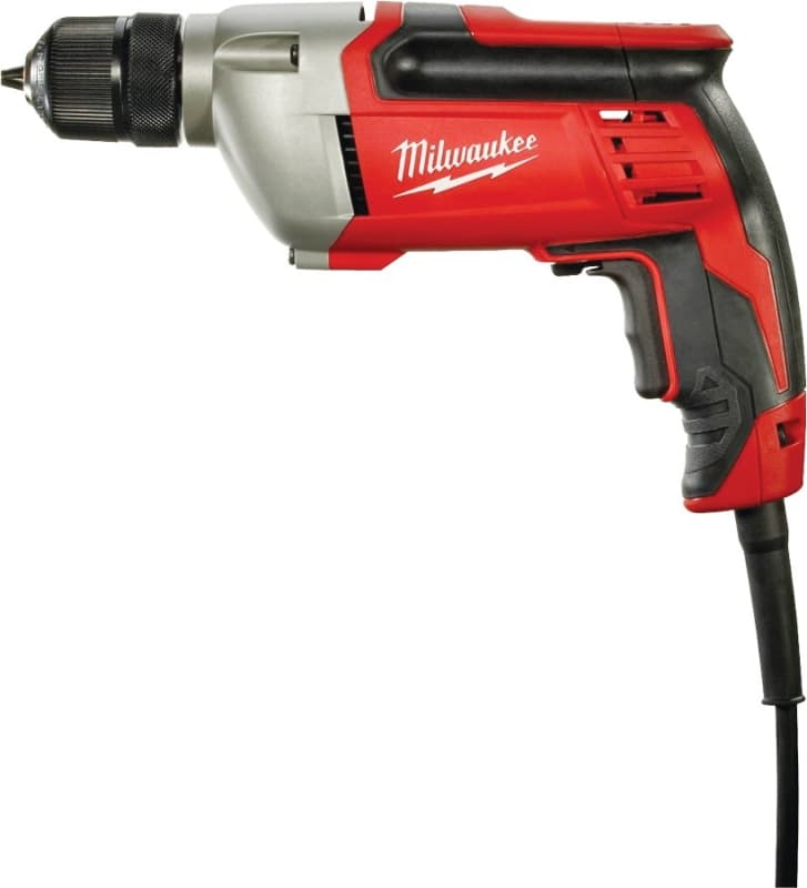 Milwaukee 0240-20 Electric Drill, 8 A, 3/8 in Chuck, Keyless Chuck, 8 ft L Cord, Includes: (1) Soft-Grip Handle – image 1