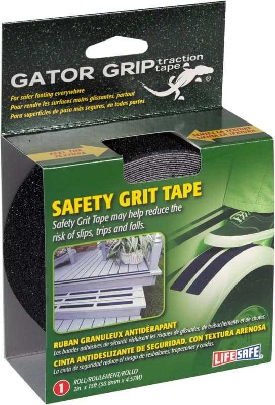 Incom RE3951 Safety Grit Tape, 15 in L, 2 in W, PVC Backing, Black – image 1