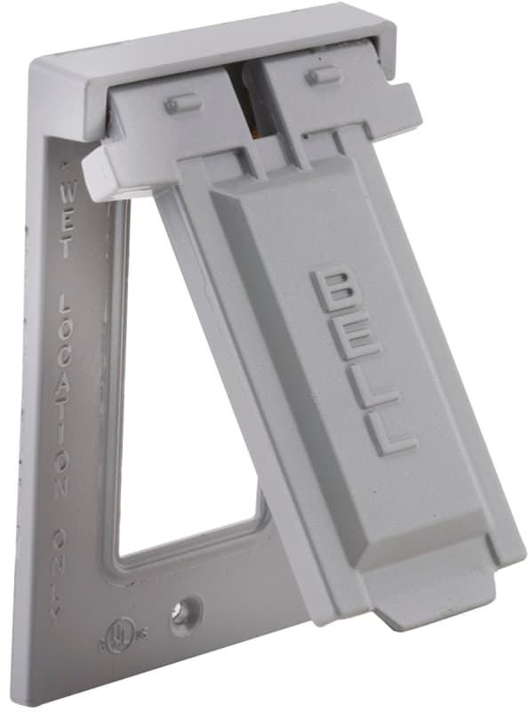 Hubbell 5103-0 Cover, 4-9/16 in L, 2-13/16 in W, Aluminum, Gray, Powder-Coated – image 1