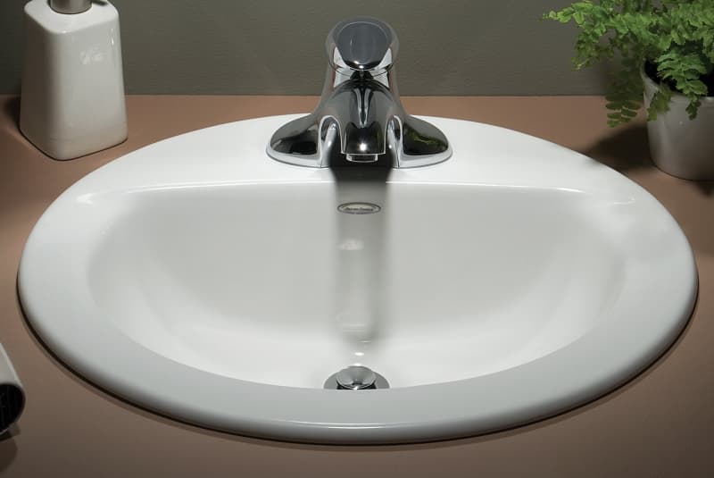 American Standard Colony Series 0346403.02 Countertop Sink, Oval Basin, 4 in Faucet Centers, 3-Deck Hole, 20-1/2 in OAW – image 1