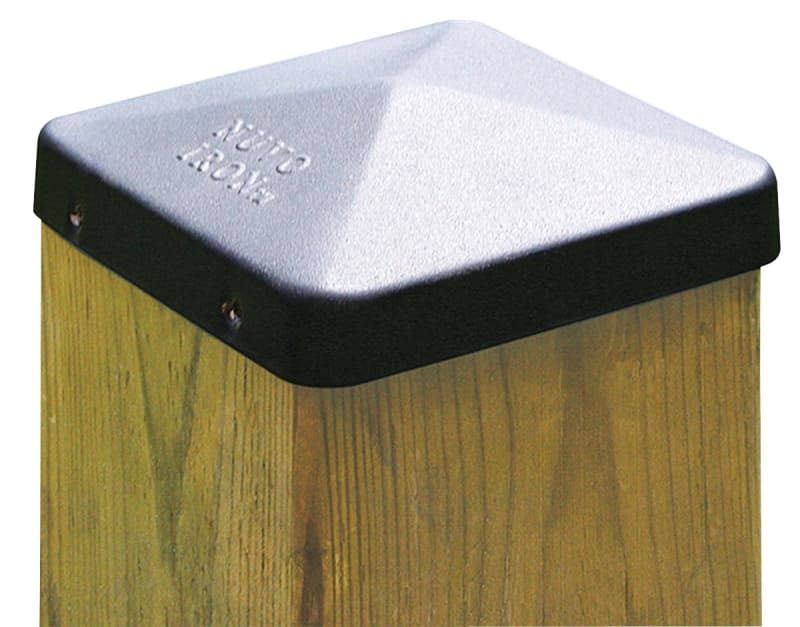 Nuvo Iron PCP11BLK Post Cap, 3-1/2 in L, 3-1/2 in W, Aluminum, Black – image 1