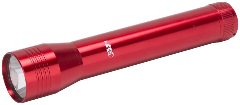 PowerZone 12164M Flashlight, AAA Battery, LED Lamp, 200 Lumens, 90 m Beam Distance, 3 hrs Run Time, Red – image 1