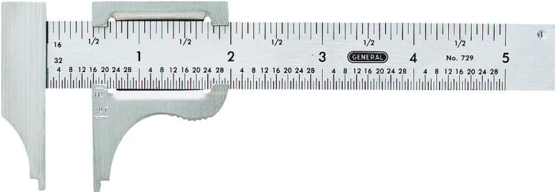 General 729 Slide Caliper, 0 to 4 in, SAE Graduation, Stainless Steel – image 1
