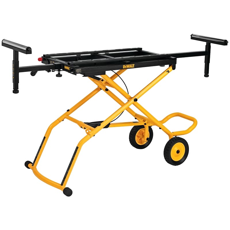 DEWALT DWX726 Rolling Miter Saw Stand, 300 lb, 98 in W Stand, 32-1/2 in H Stand, Steel, Black/Yellow – image 1
