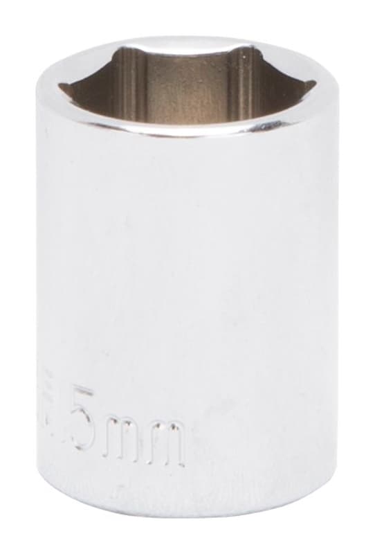 Vulcan MT6499420 Drive Socket, 15 mm Socket, 3/8 in Drive, 6-Point, Chrome Vanadium Steel, Chrome – image 1