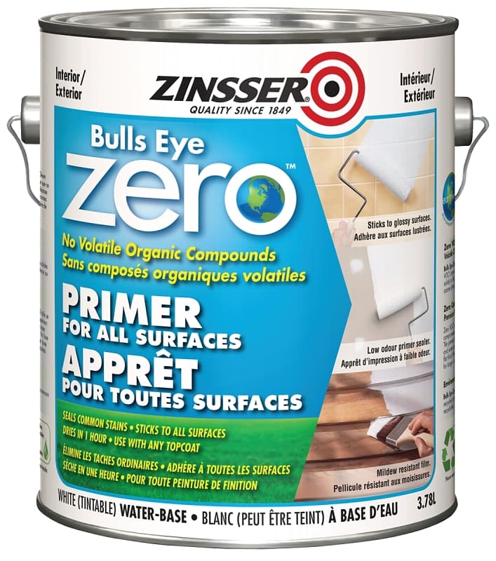 Zinsser Bulls Eye 254282 Primer, Liquid, White, 3.78 L, Can – image 1