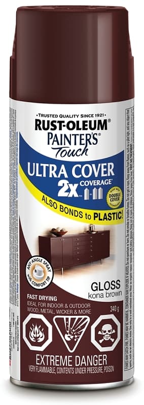 Rust-Oleum 253702 Spray Paint, Gloss, Kona Brown, 340 g, Can – image 1